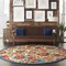 Homeroots 8 ft. Multi Color Round Mediterra Indoor & Outdoor Area Rug 384804 - alternate 7